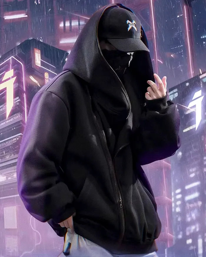Asymmetrical zipper hoodie ’Ama’