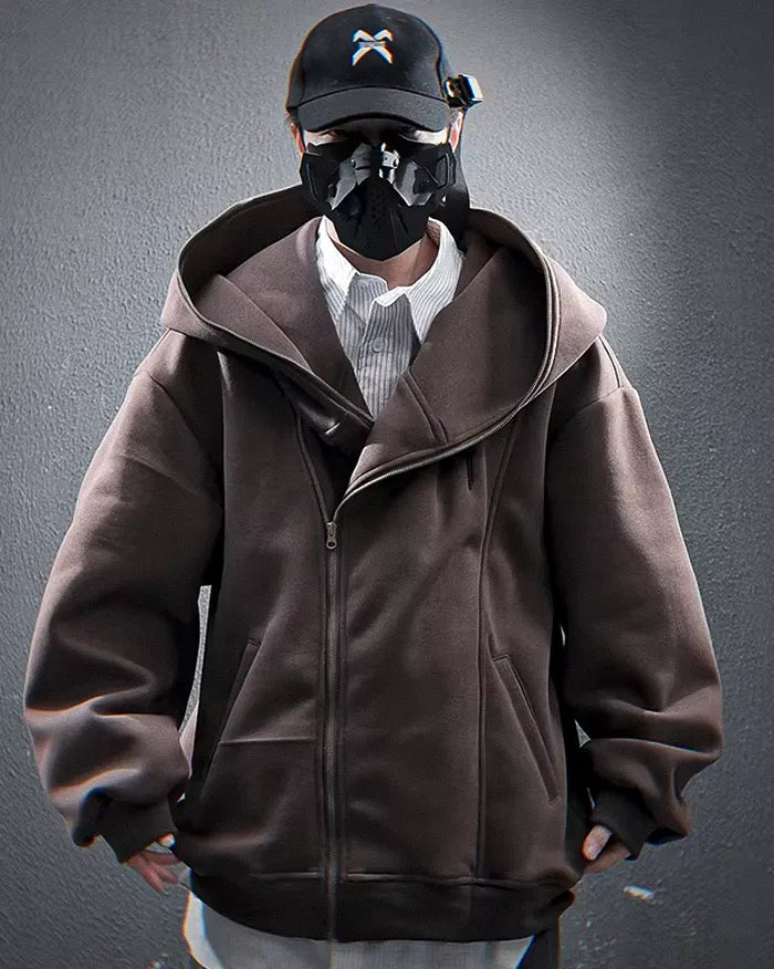 Asymmetrical zipper hoodie ’Ama’