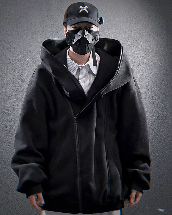 Asymmetrical zipper hoodie ’Ama’