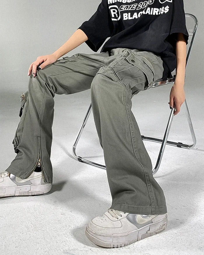 Baggy cargo pants y2k ’Hakui’ - TECHWEAR STORM™