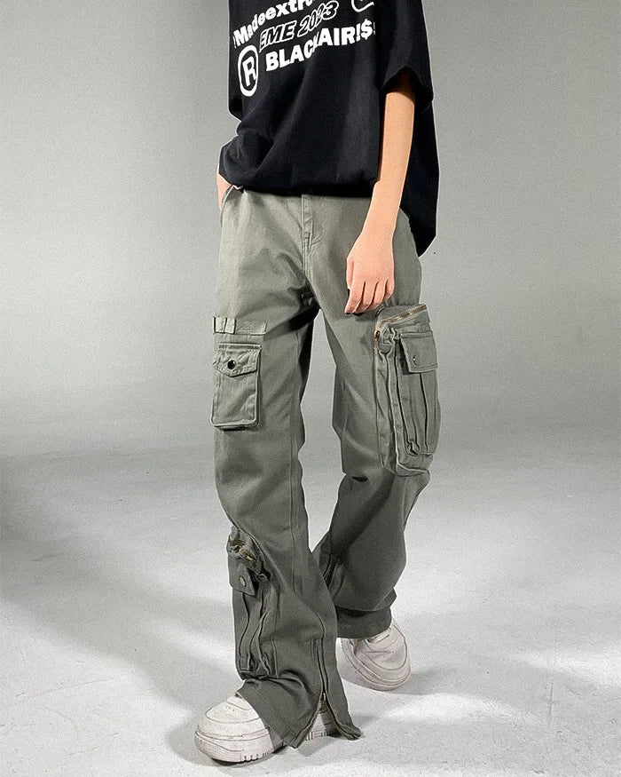 Baggy cargo pants y2k ’Hakui’ - TECHWEAR STORM™