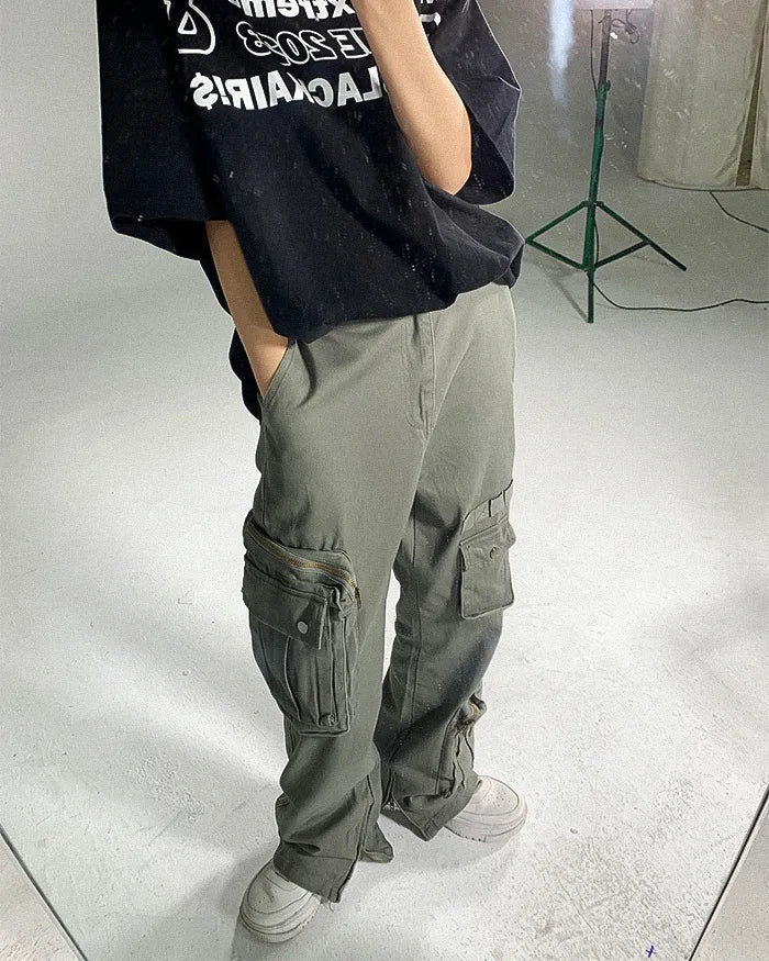 Baggy cargo pants y2k ’Hakui’ - TECHWEAR STORM™