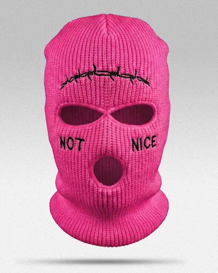 Balaclava ’Not Nice’ - Pink / Unique Size