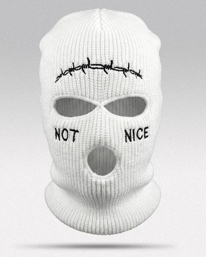 Balaclava ’Not Nice’ - White / Unique Size
