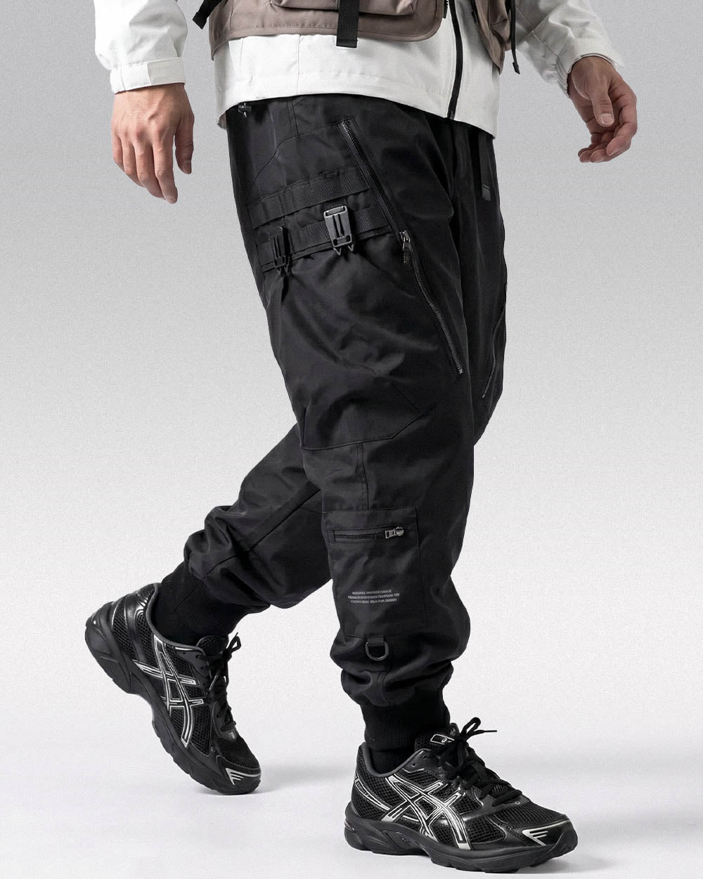 Black cargo pants men ’Kichikuro’