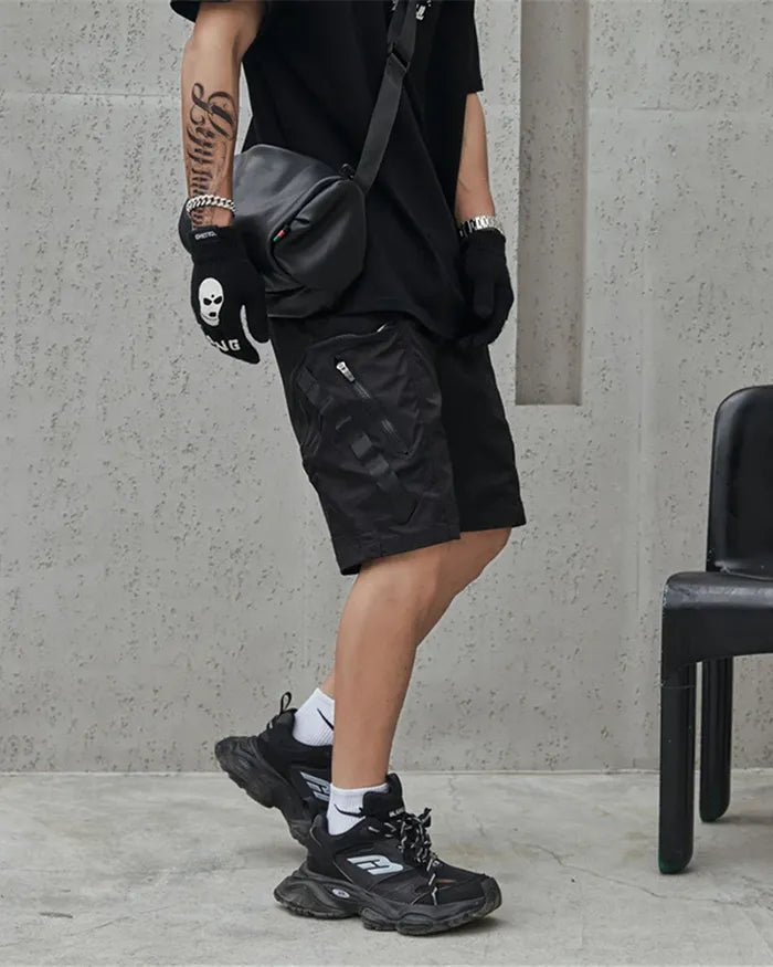Black cargo shorts mens ’Wabashi’ - TECHWEAR STORM™