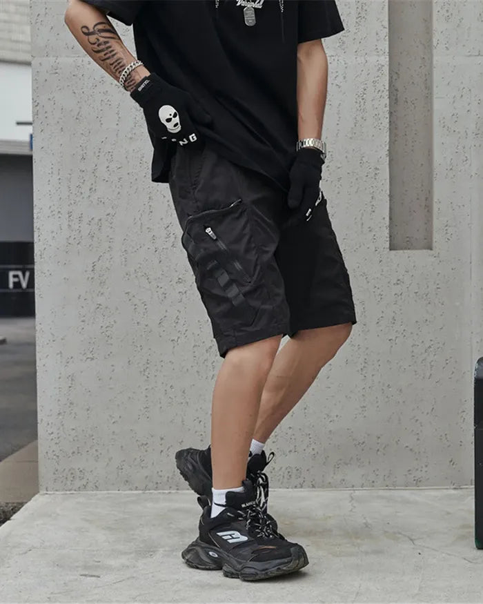 Black cargo shorts mens ’Wabashi’ - TECHWEAR STORM™