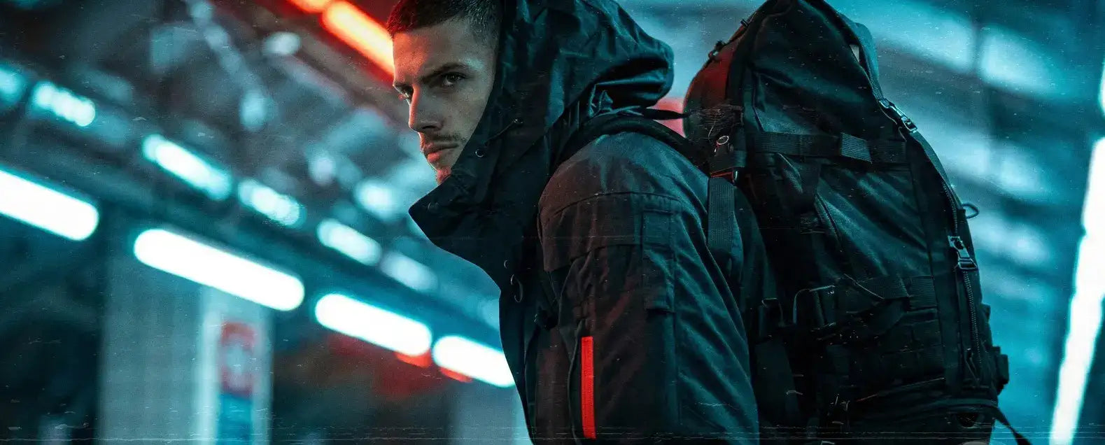 man wearing techwear outfit