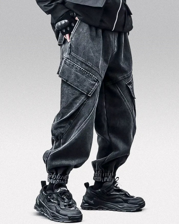Black washed pants ’Koname’ - S