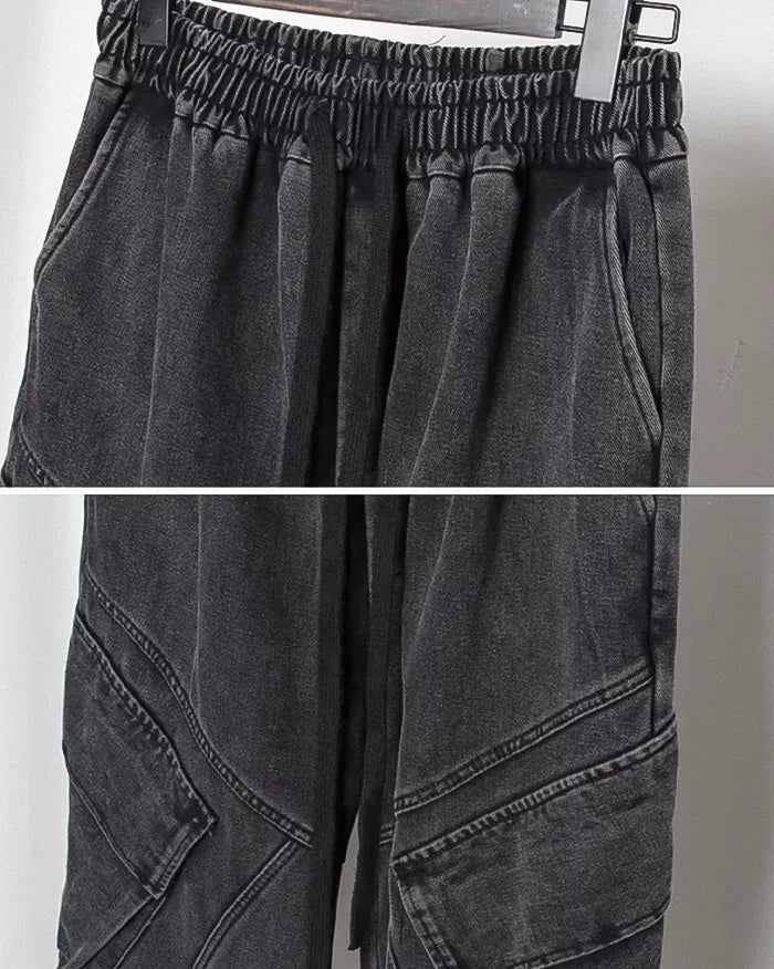 Black washed pants ’Koname’