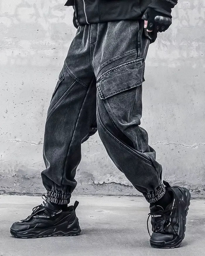 Black washed pants ’Koname’