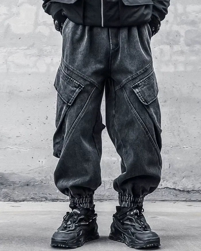 Black washed pants ’Koname’