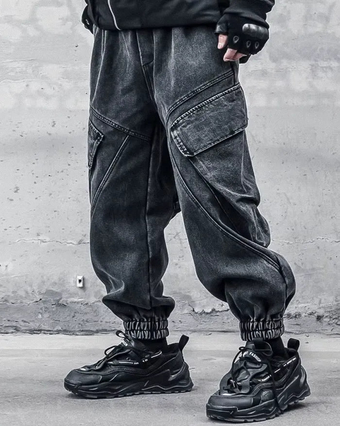 Black washed pants ’Koname’