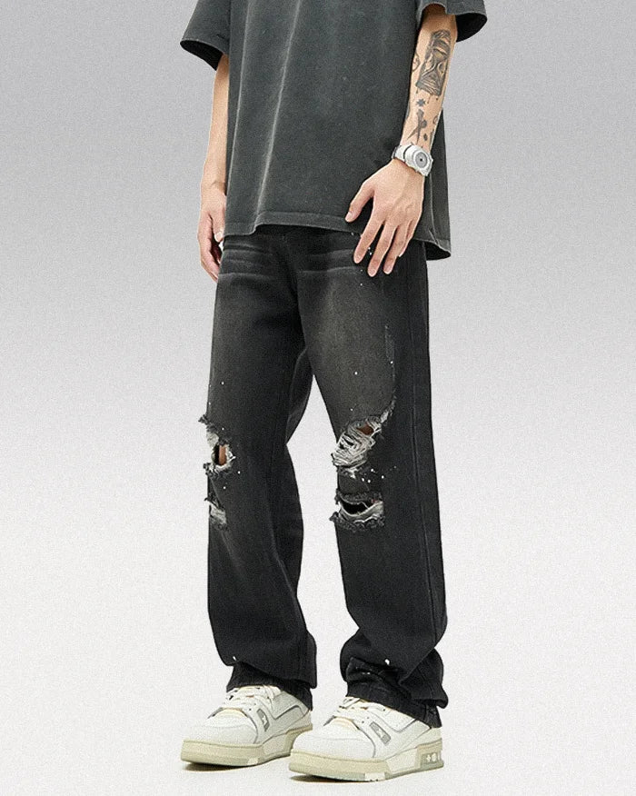 Black y2k jeans men ’Kusei’ - TECHWEAR STORM™