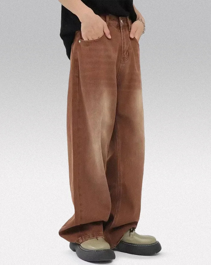 Brown y2k pants ’Hanamaki’ - TECHWEAR STORM™