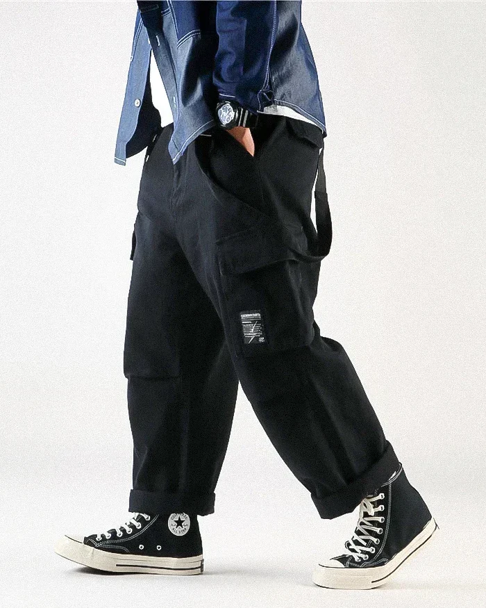 Cargo pants with suspenders ’Midori’ - TECHWEAR STORM™