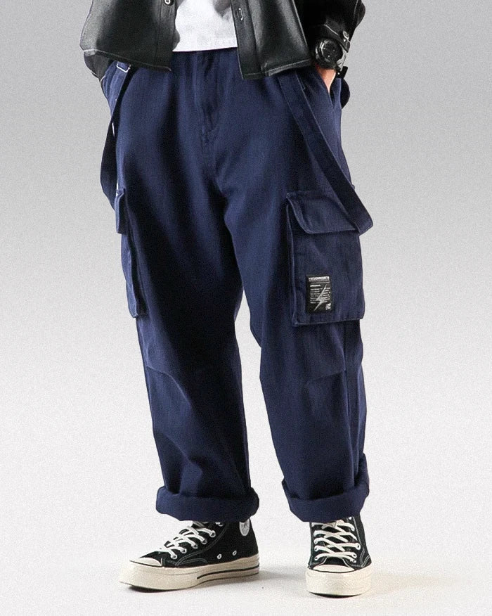 Cargo pants with suspenders ’Midori’ - TECHWEAR STORM™