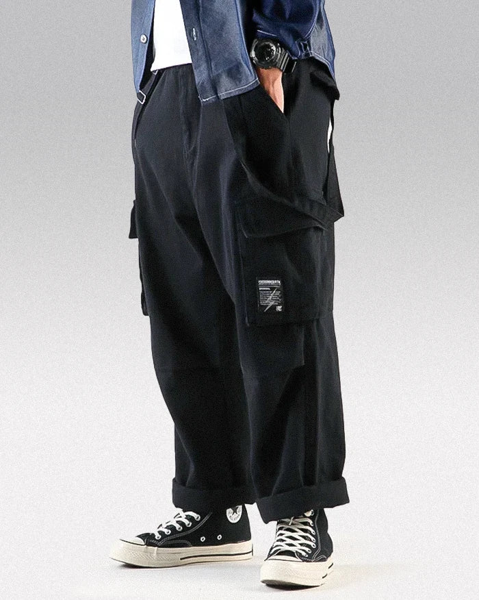 Cargo pants with suspenders ’Midori’ - TECHWEAR STORM™