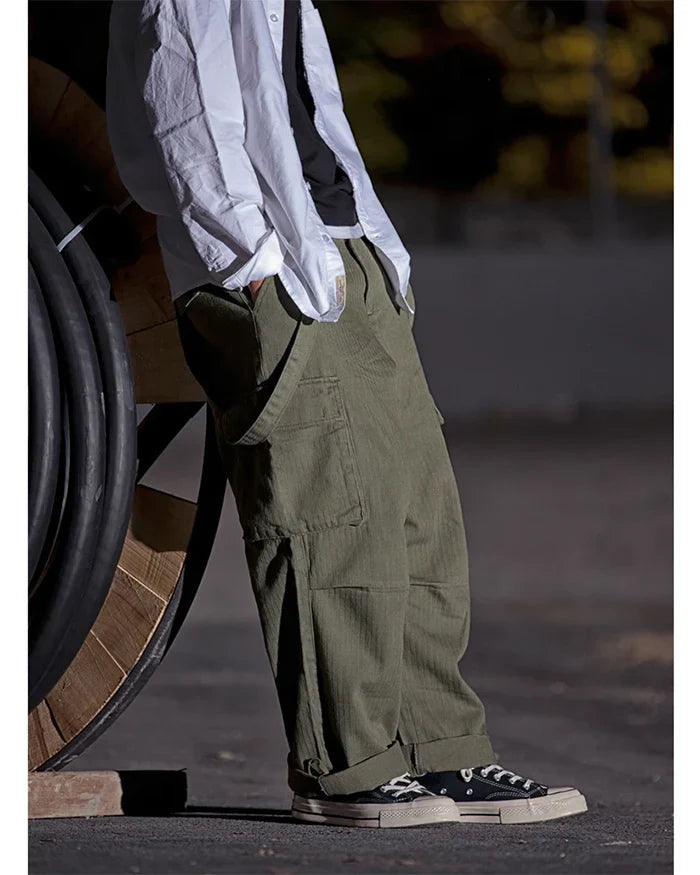 Cargo pants with suspenders ’Midori’ - TECHWEAR STORM™