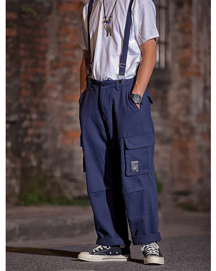Cargo pants with suspenders ’Midori’ - TECHWEAR STORM™