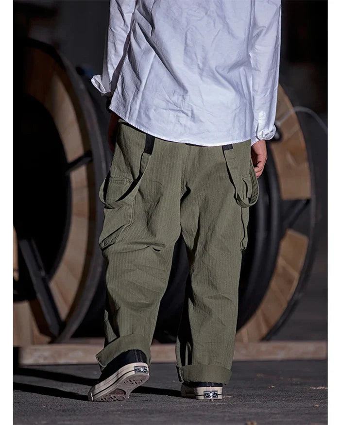 Cargo pants with suspenders ’Midori’ - TECHWEAR STORM™