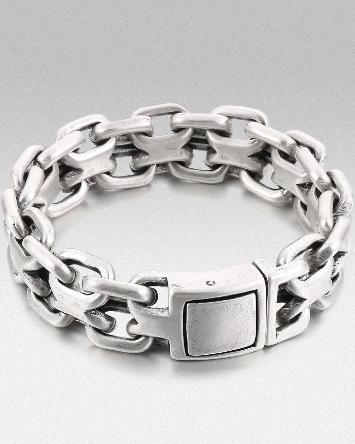 Chunky Chain Bracelet ’Nova’ - Brushed / 23.5cm / 9.05in