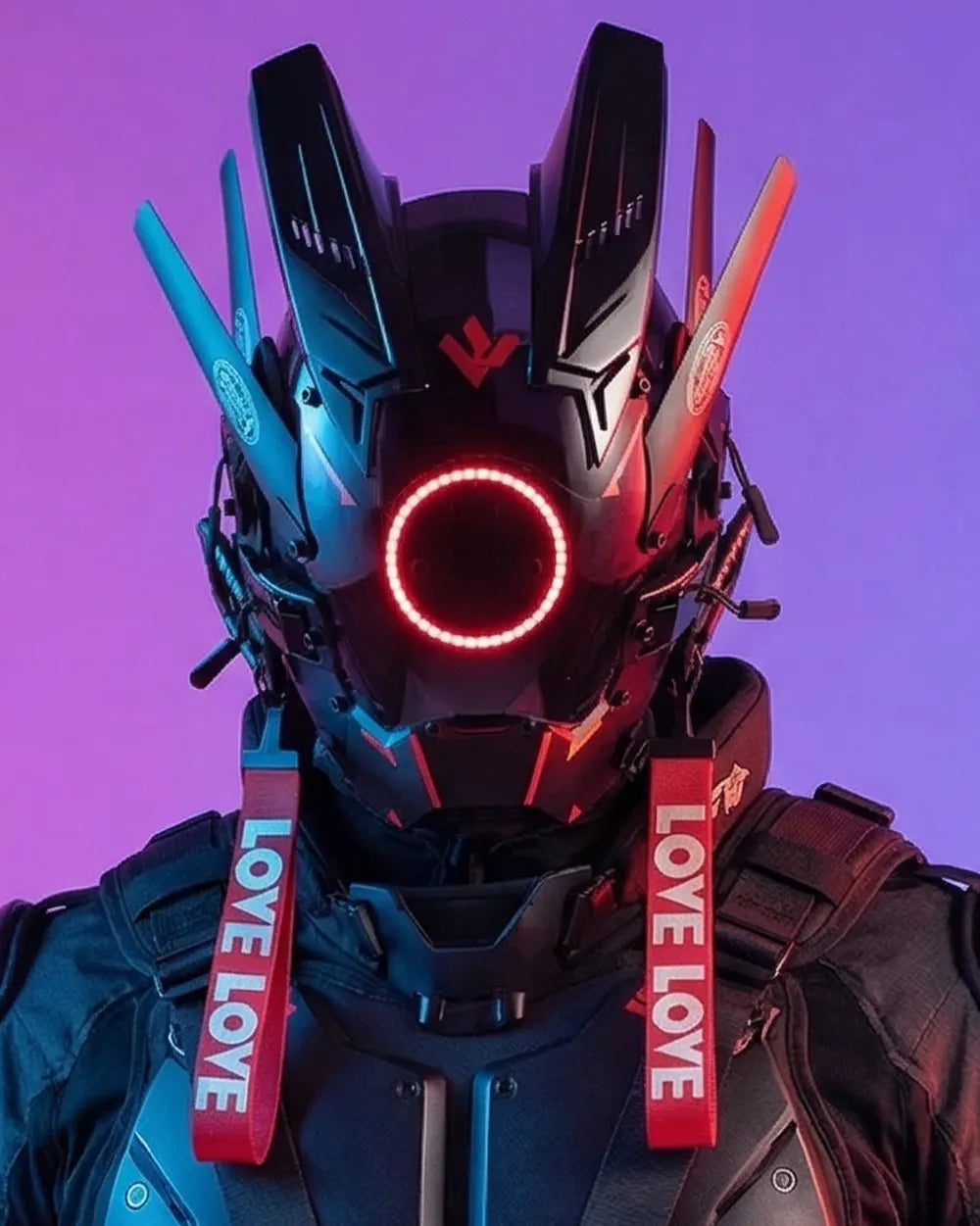 Cyberpunk Helmet ’Sasebo’ - Red