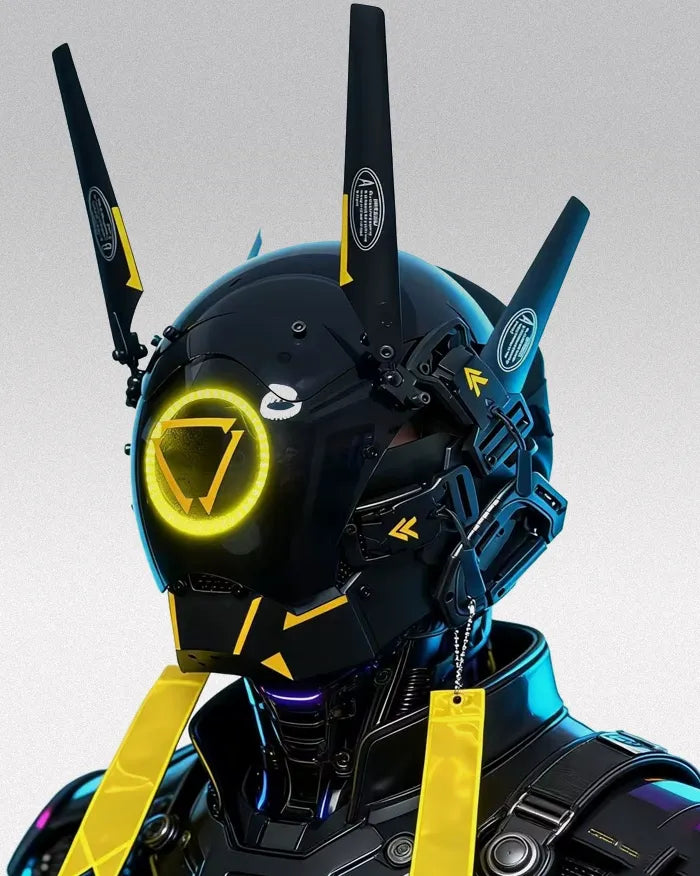 Cyberpunk Helmet ’Tsukuba’ - Yellow Light
