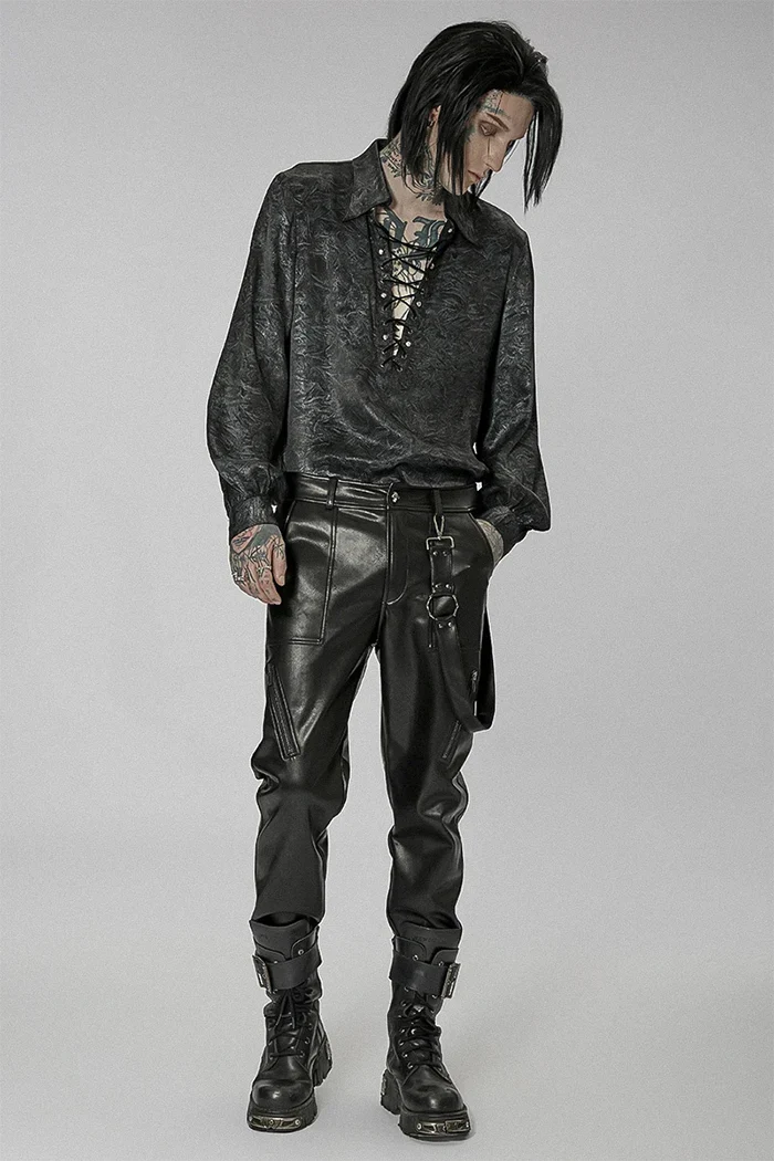 Cyberpunk leather pants ’Rumo’ - TECHWEAR STORM™