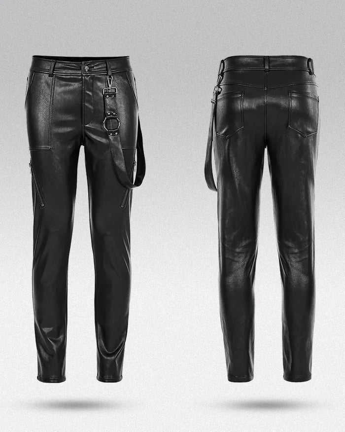 Cyberpunk leather pants ’Rumo’ - TECHWEAR STORM™