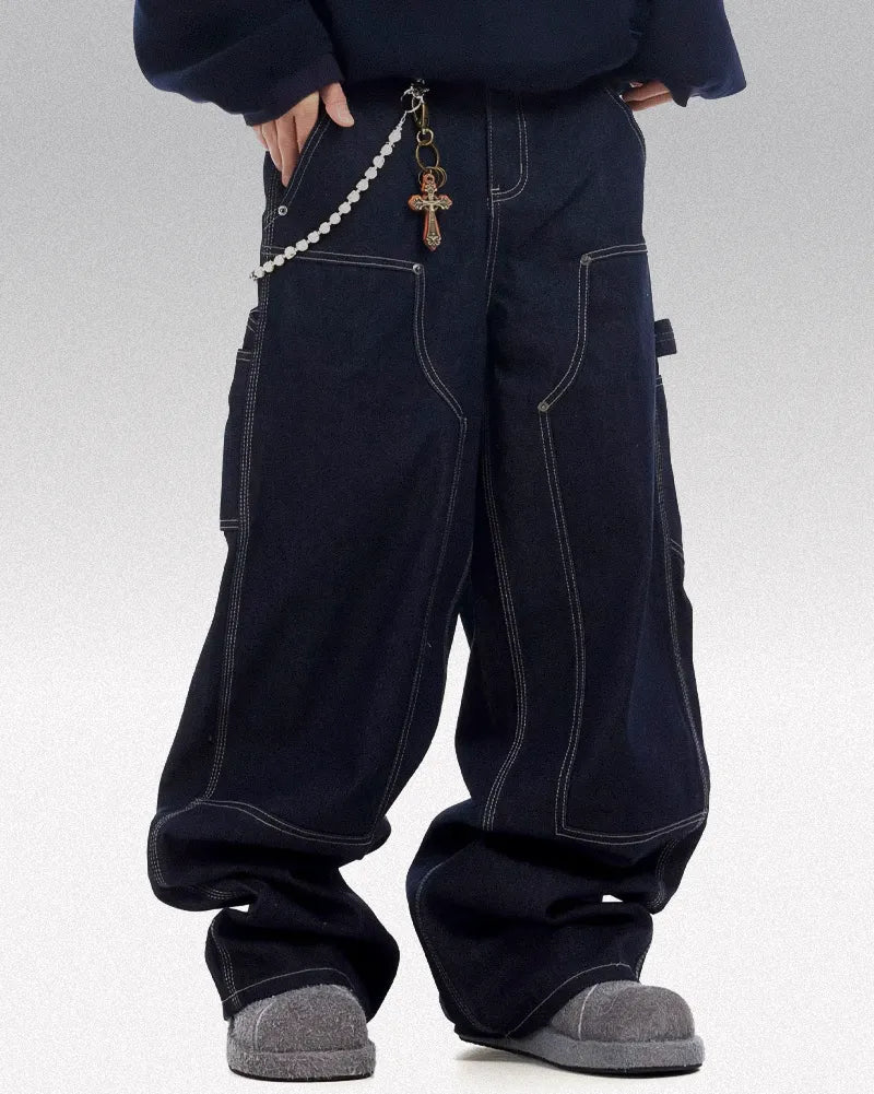 Dark blue baggy jeans 