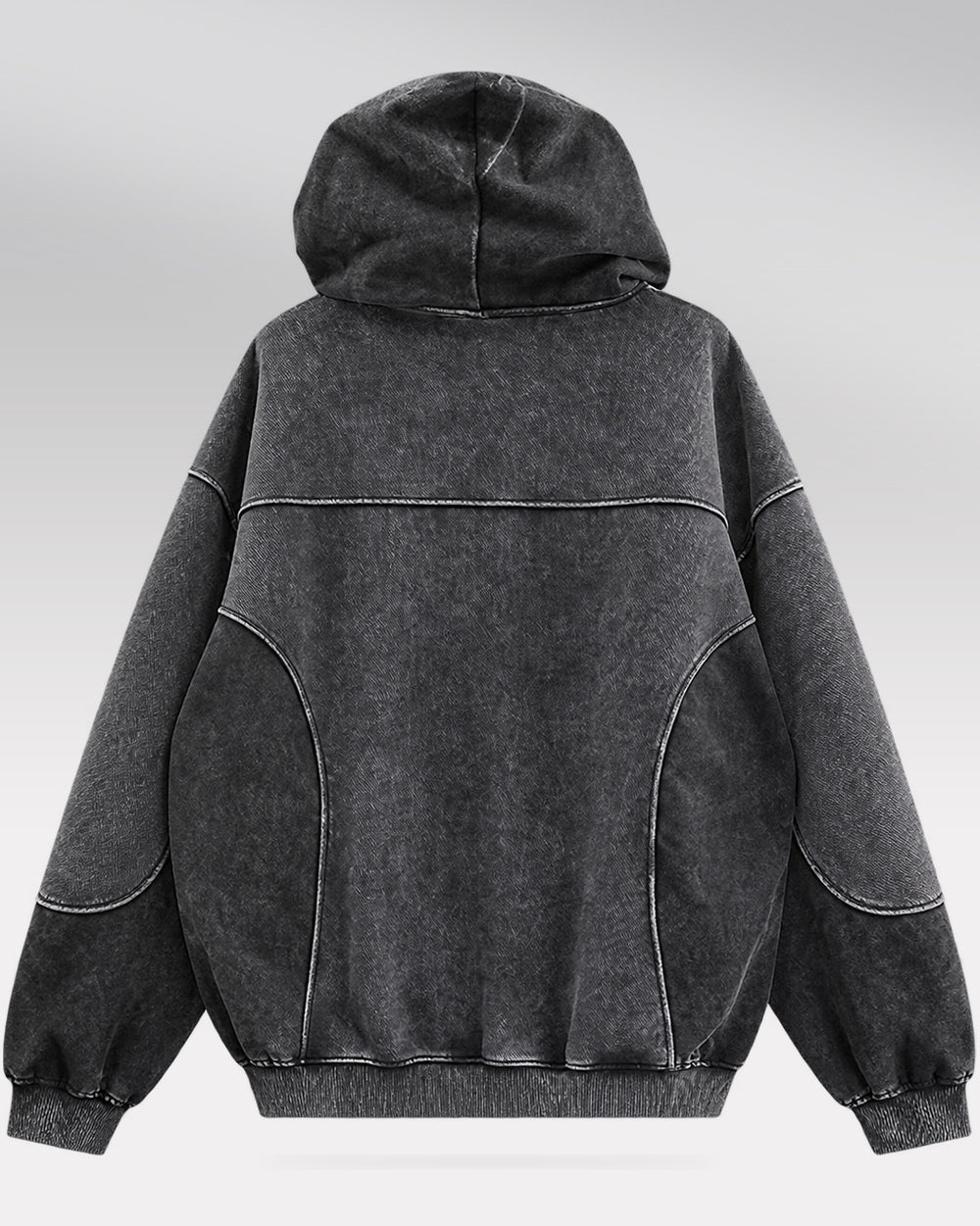 Faded Black Hoodie "Yoruichi", Black, entire hoodie rear view