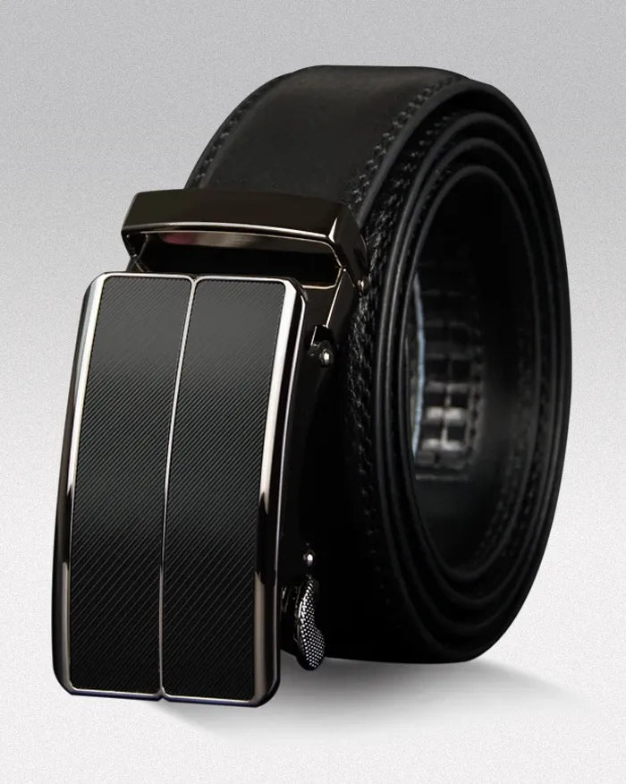 Genuine leather men’s belt ’Ikugo’ - black / 110cm