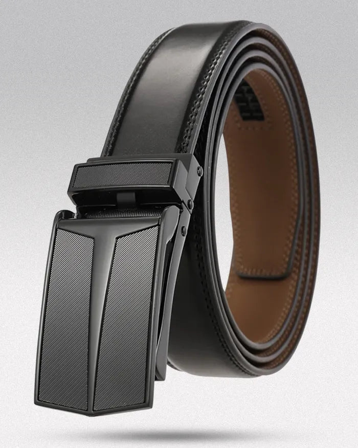 Genuine leather men’s belts ’Kyusho’ - Black / 100cm