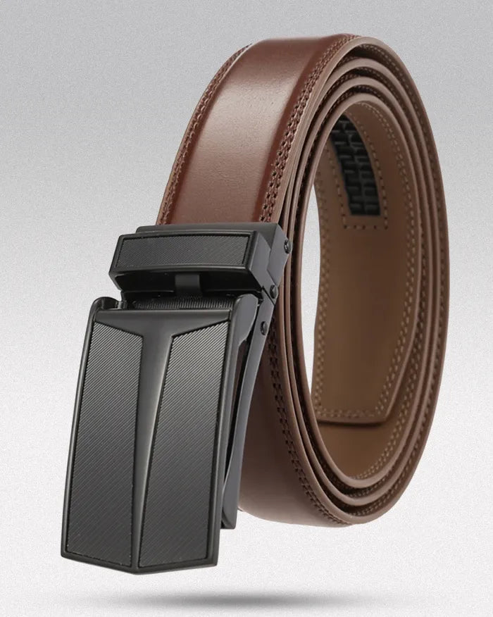 Genuine leather men’s belts ’Kyusho’ - Brown / 100cm