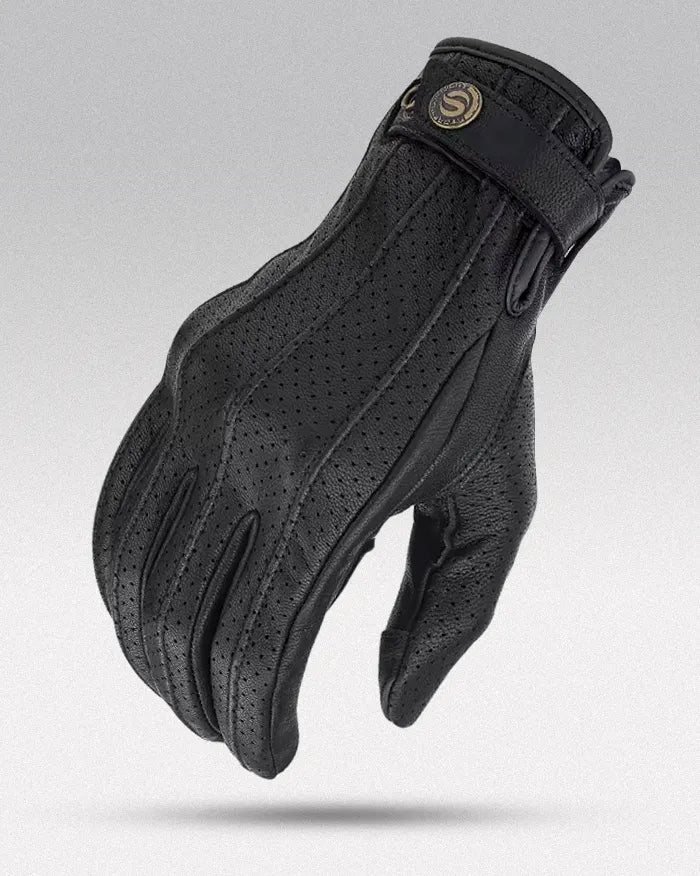 Gloves touch screen leather ’Kosa’ - Black / S