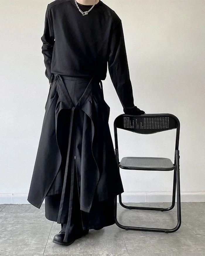 Hakama pants with Detachable Skirt ’Lizuka’ - TECHWEAR