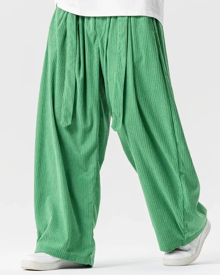 Japanese corduroy pants ’Kurume’ - M / Green