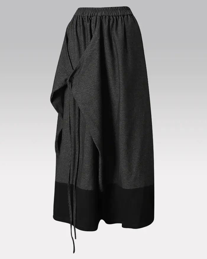 Japanese wide leg pants women ’Suyama’ - dark gray