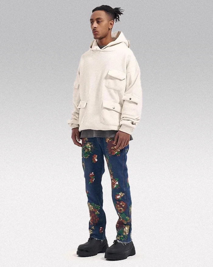 Jeans floral print ’Ninohe’ - TECHWEAR STORM™