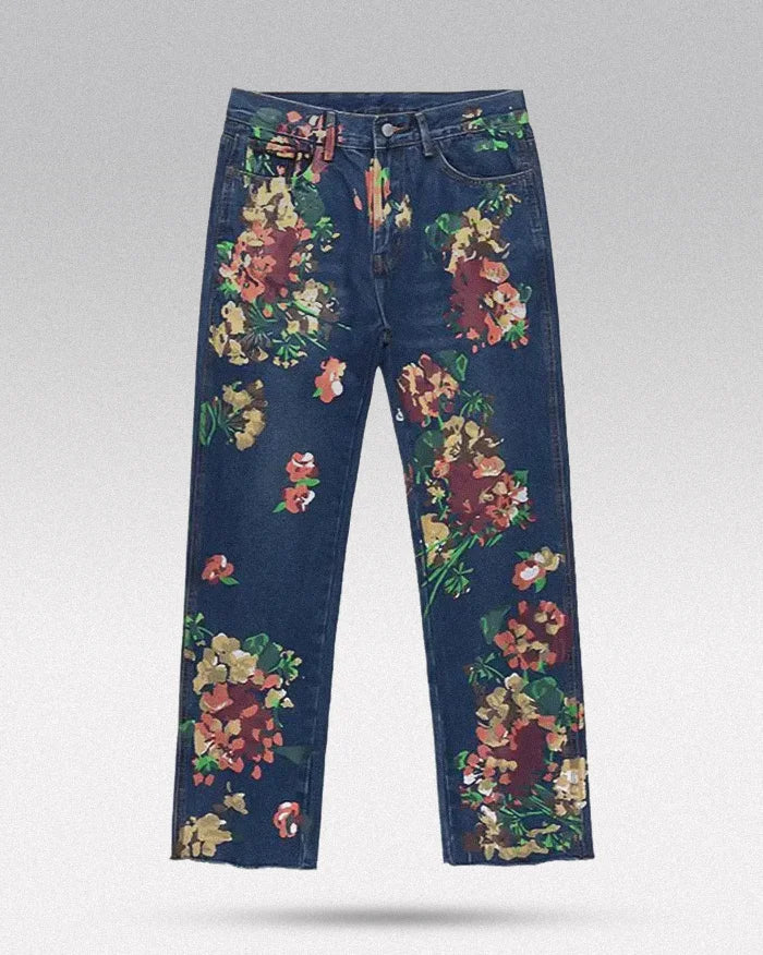 Jeans floral print ’Ninohe’ - TECHWEAR STORM™
