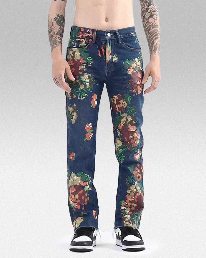 Jeans floral print ’Ninohe’ - TECHWEAR STORM™