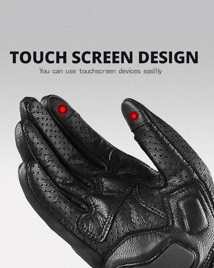 Leather gloves for touch screen ’Azahi’