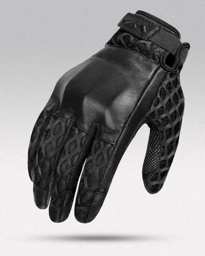 Leather gloves screen touch ’Shiboso’ - Black / S