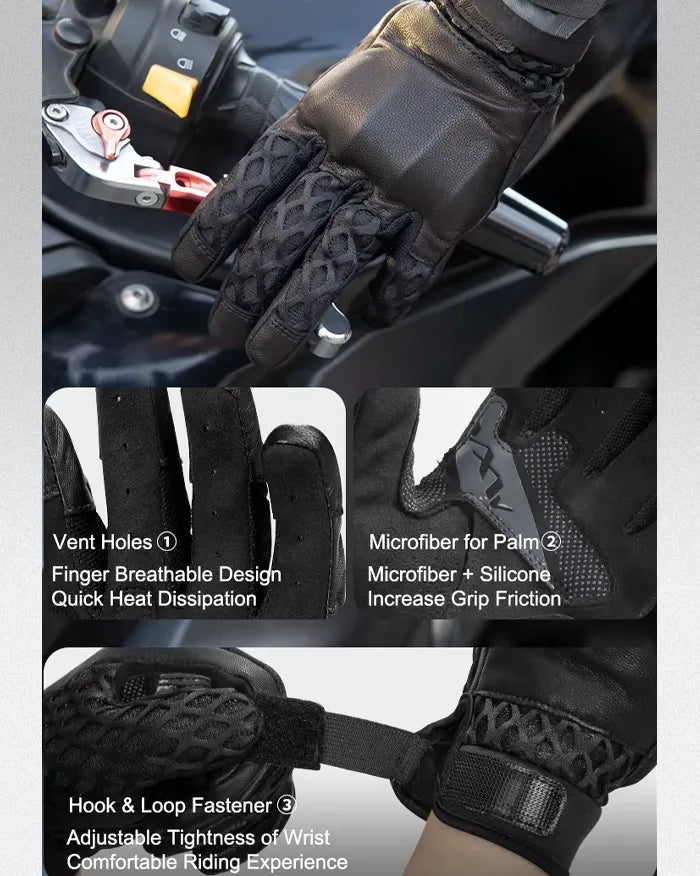Leather gloves screen touch ’Shiboso’
