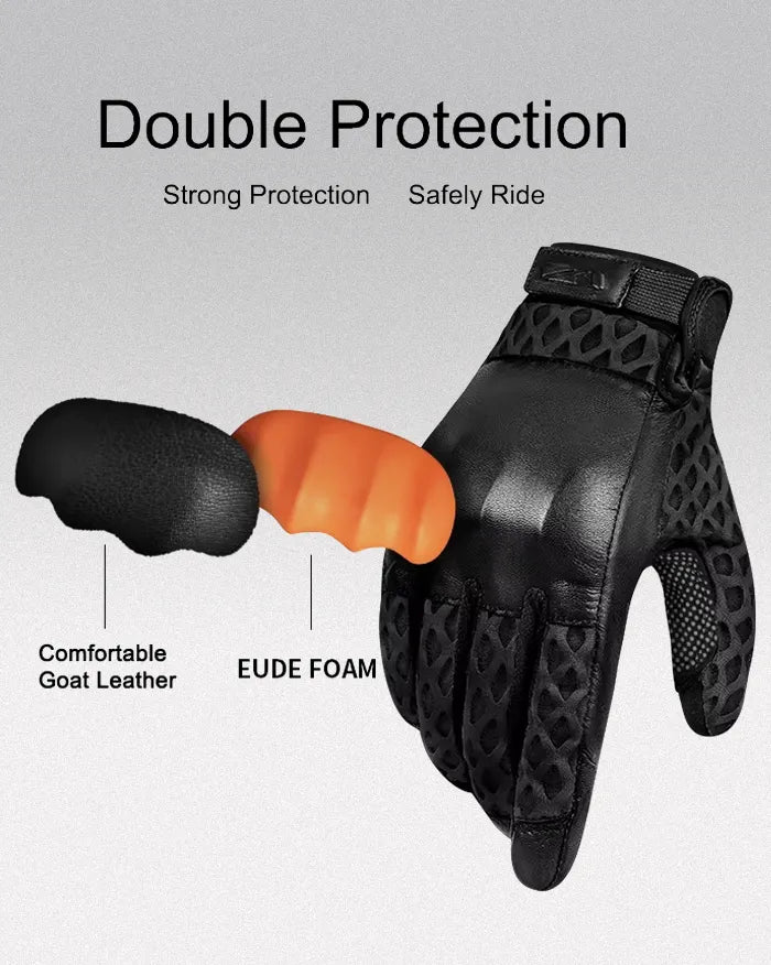 Leather gloves screen touch ’Shiboso’