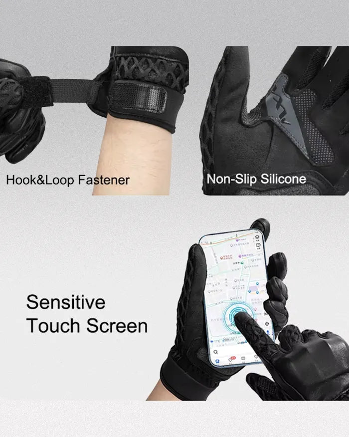 Leather gloves screen touch ’Shiboso’