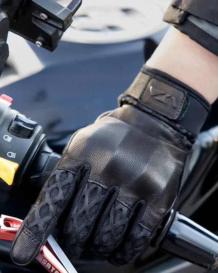 Leather gloves screen touch ’Shiboso’