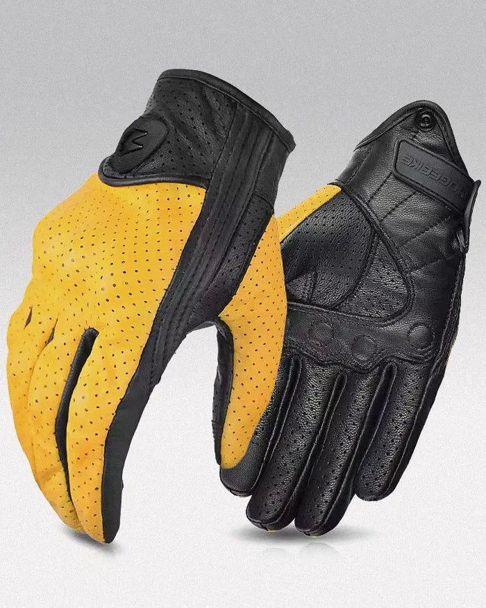 Leather Protective Gloves ’Misato’ - yellow / S
