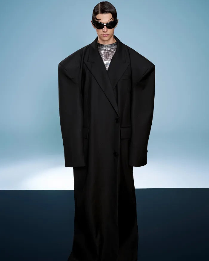 Long oversized trench coat ’Zorva’ - Black / S